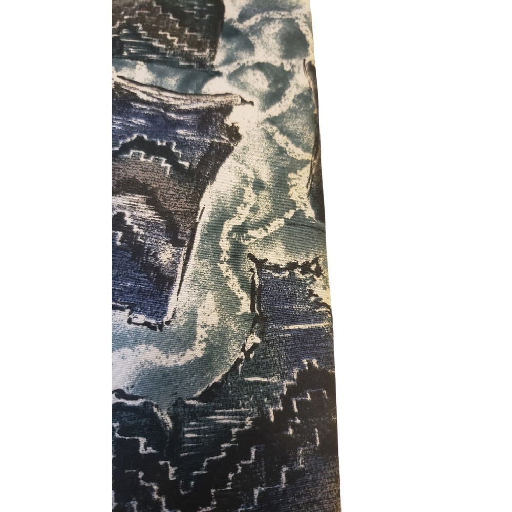 Barrington Mens Necktie Designer Tie Blue Green Abstract 100% Silk Wedding Work - Picture 2 of 12